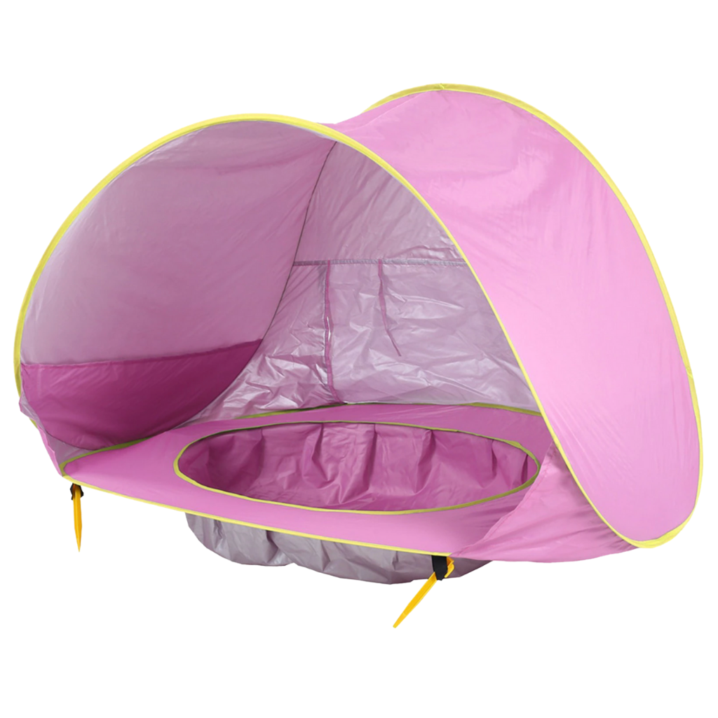 Portable beach tent for children with mini pool