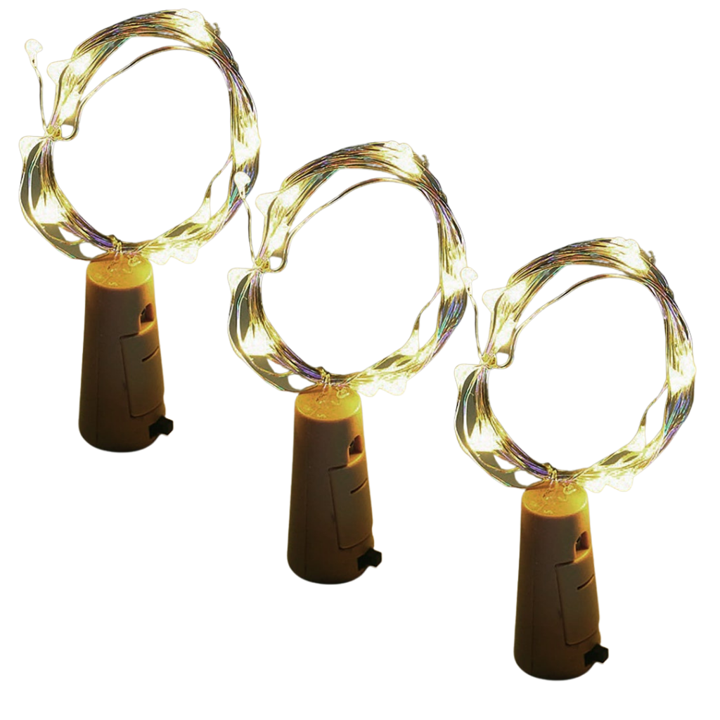 Stringa di luce LED bottiglie con tappo di sughero (confezione da 3) - Ozerty