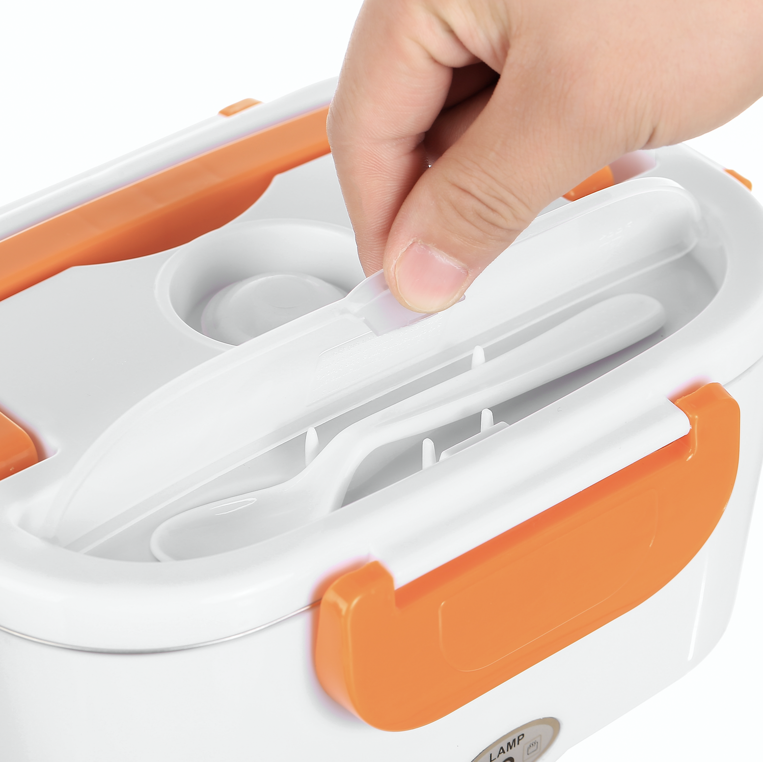 Electric hermetic lunch box with 2 compartments