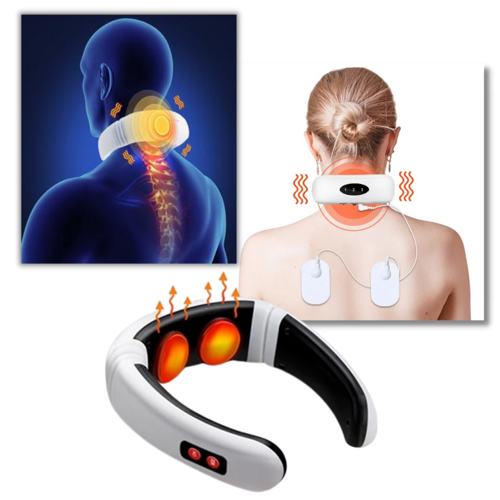 Massaggiatore circolare per il collo a trazione con riscaldamento a infrarossi  - Ozerty