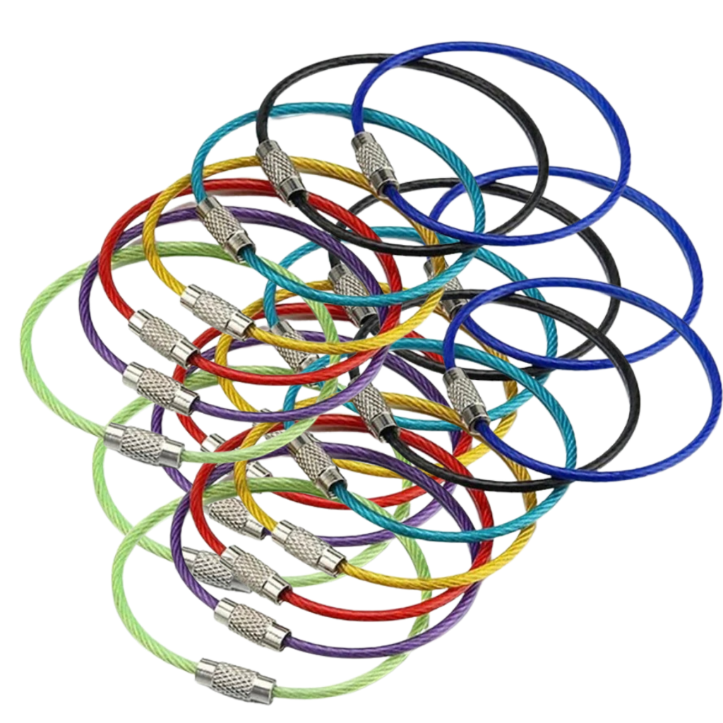 Confezione di portachiavi in filo flessibile