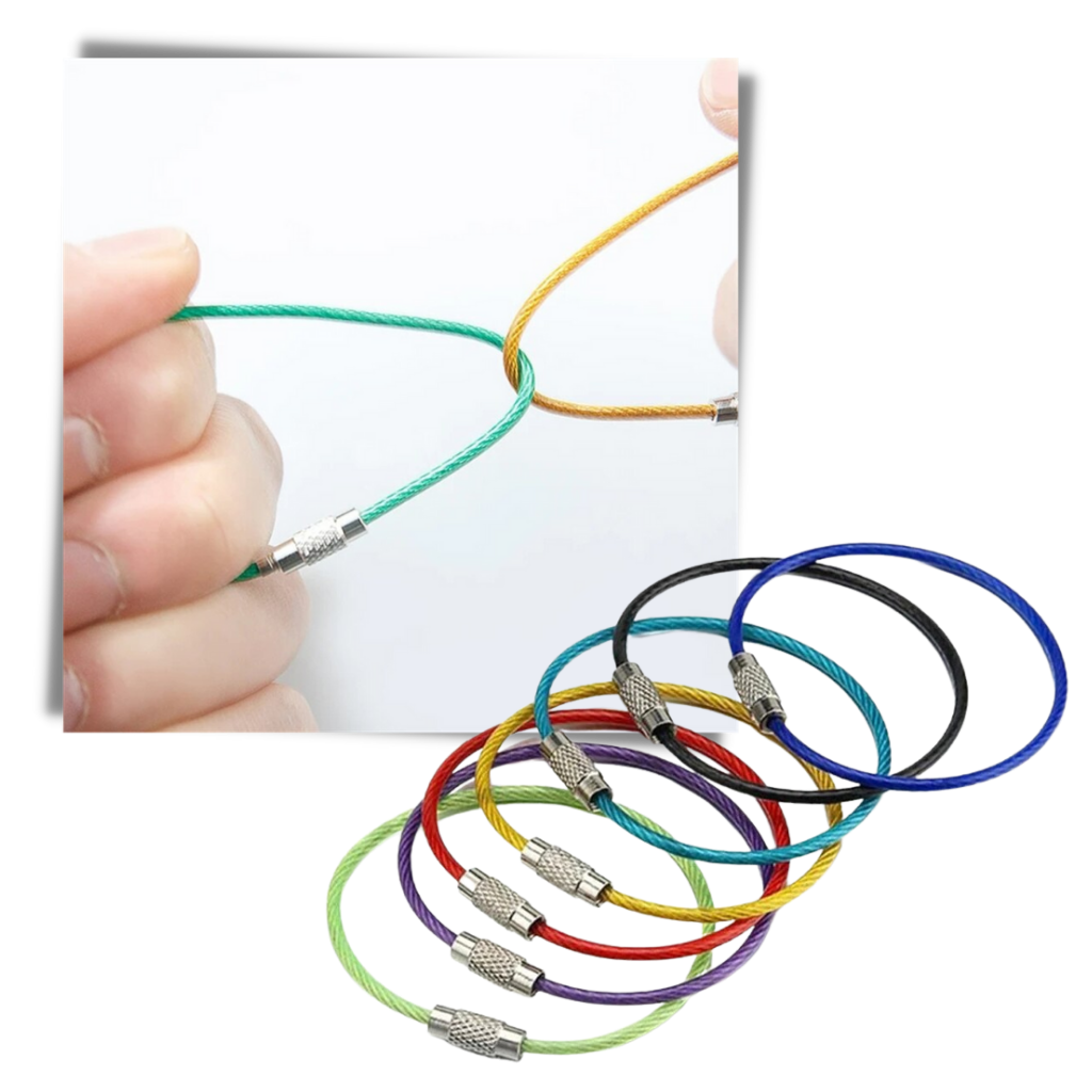 Confezione di portachiavi in filo flessibile