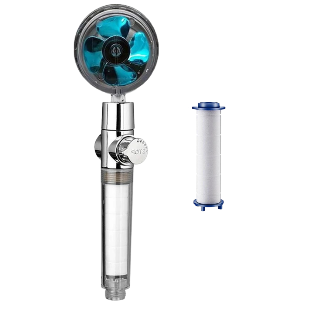 High pressure rotating propeller shower head
