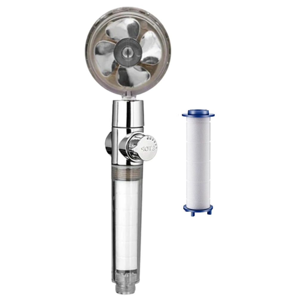 High pressure rotating propeller shower head