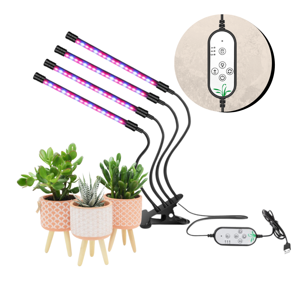 Luce da coltivazione interna a 4 teste LED USB - Ozerty