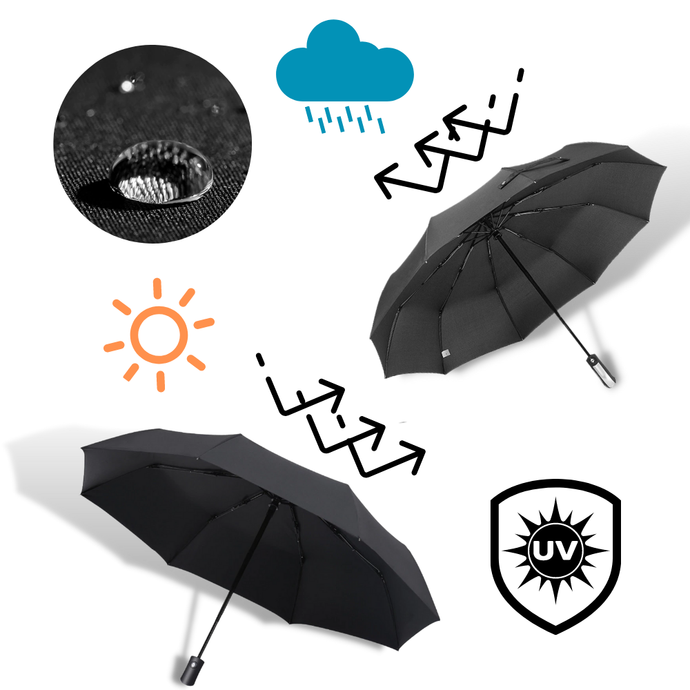 Ombrello da sole e pioggia a LED antivento