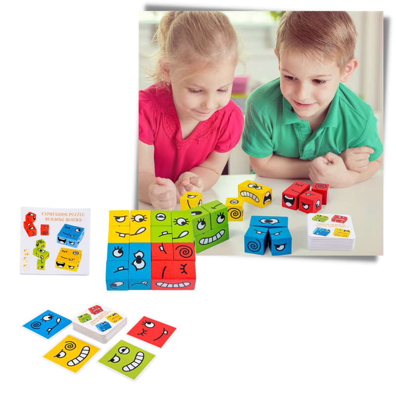Gioco di emoji del cubo magico Montessori - Ozerty