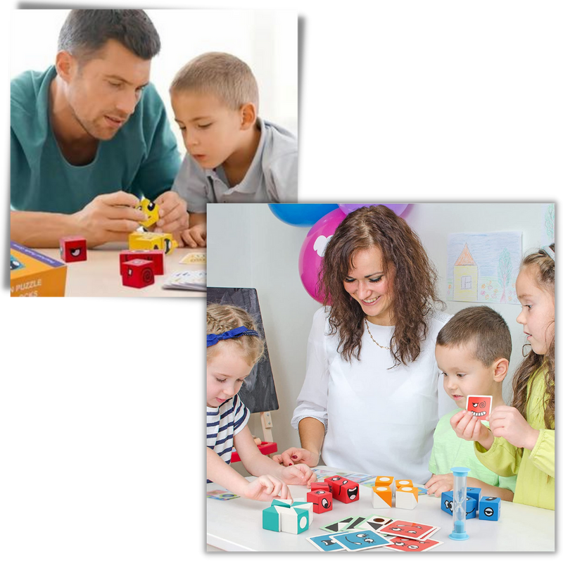 Gioco di emoji del cubo magico Montessori - Ozerty
