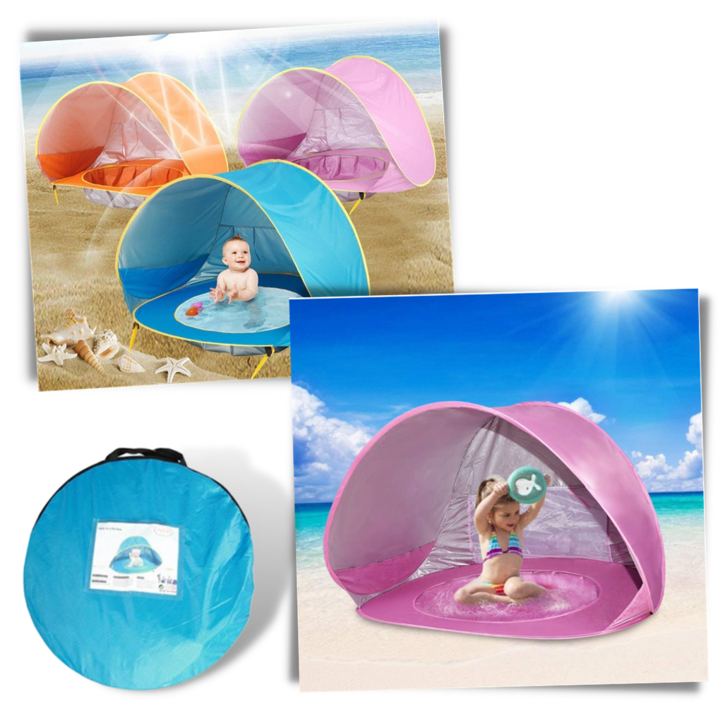 Tenda da spiaggia portatile per bambini con mini piscina - Ozerty