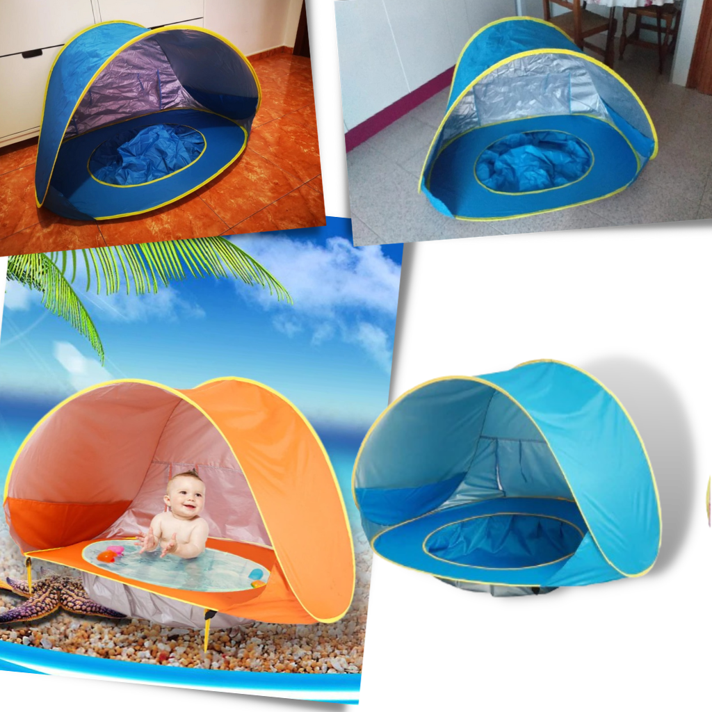 Tenda da spiaggia portatile per bambini con mini piscina - Ozerty
