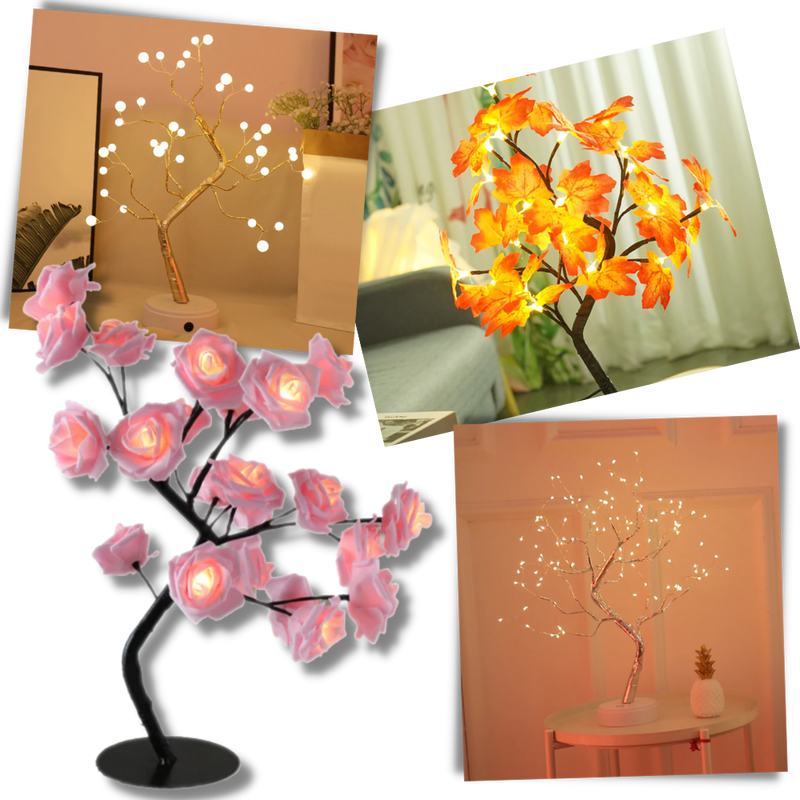 Deliziosa lampada ad albero di rose - Ozerty