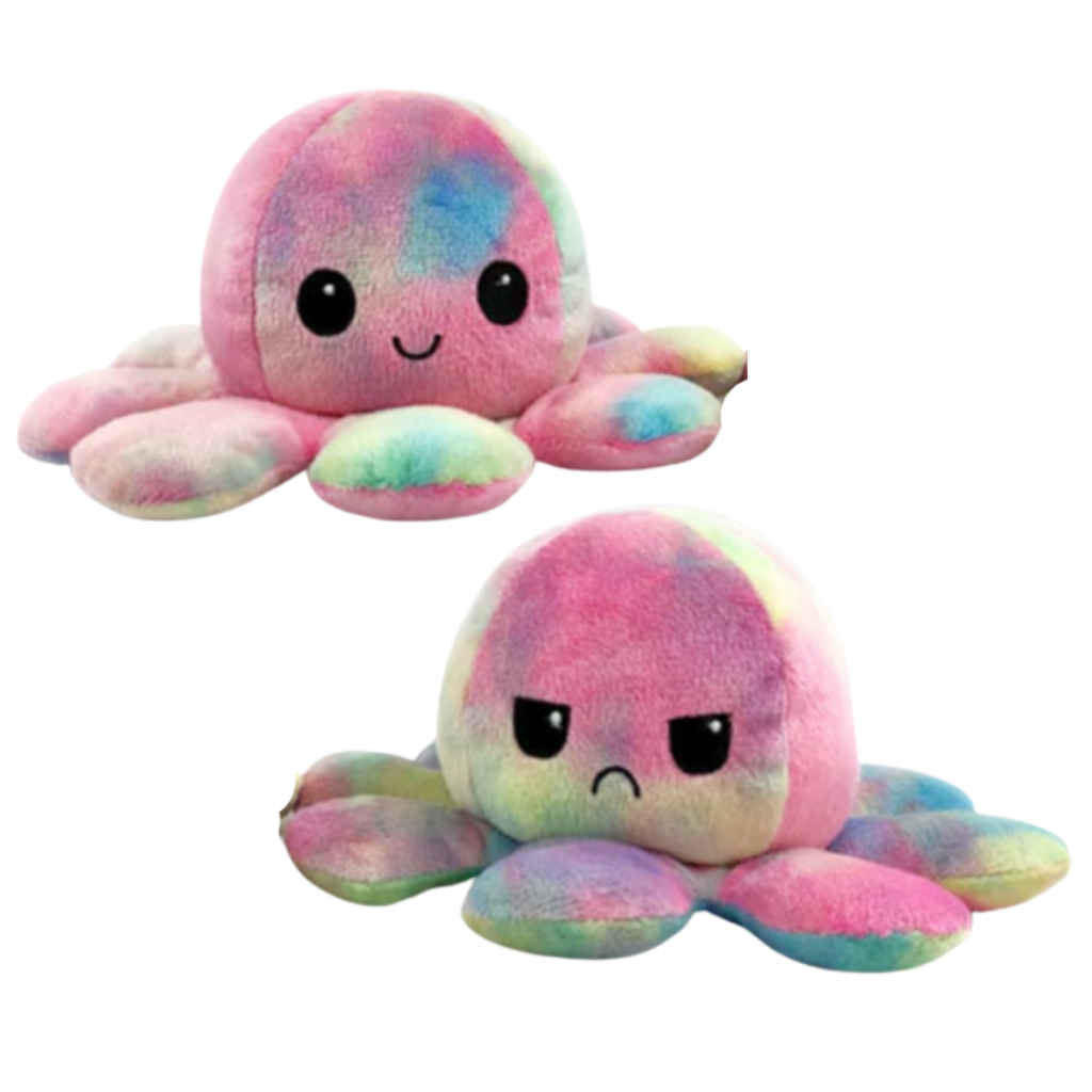 Reversible plush mini octopus