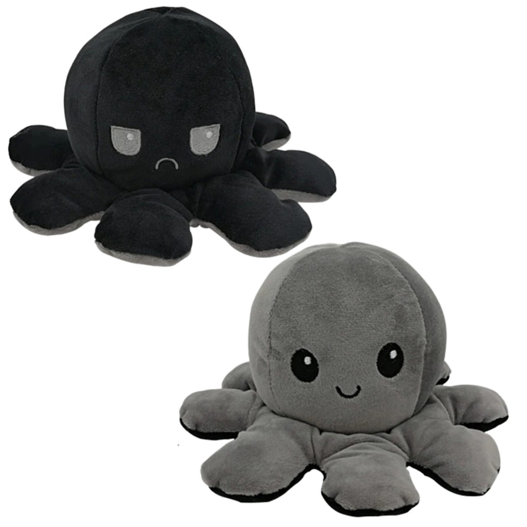 Reversible plush mini octopus