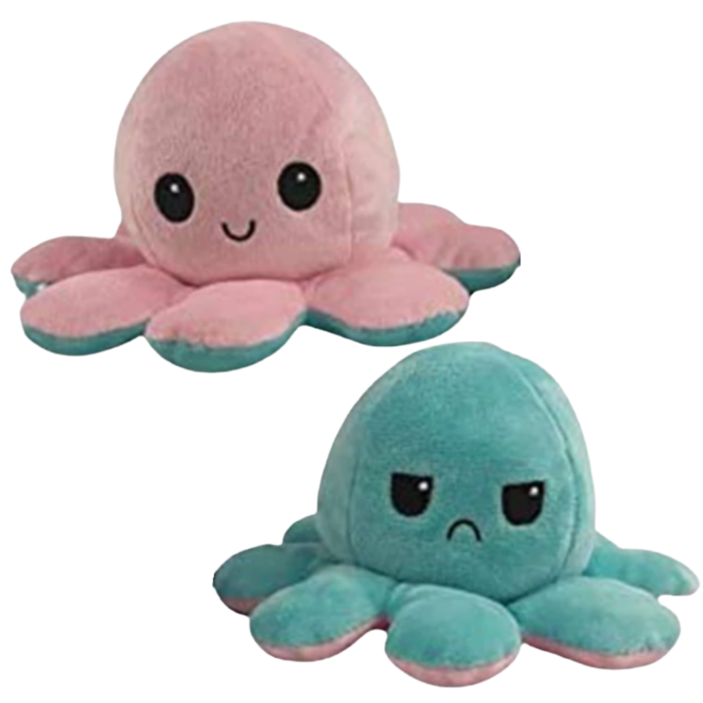 Reversible plush mini octopus