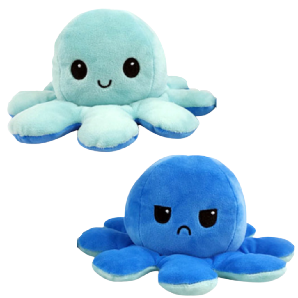 Reversible plush mini octopus