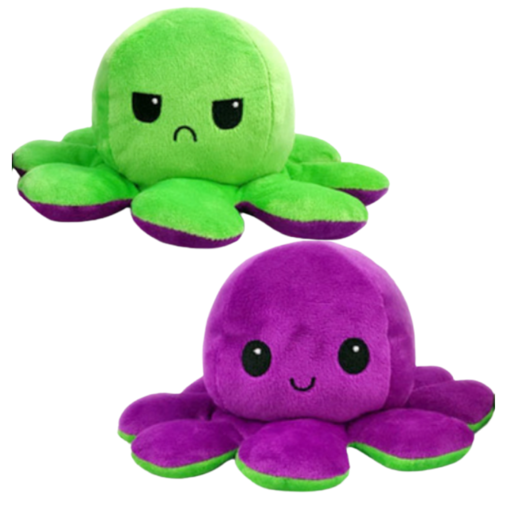 Reversible plush mini octopus