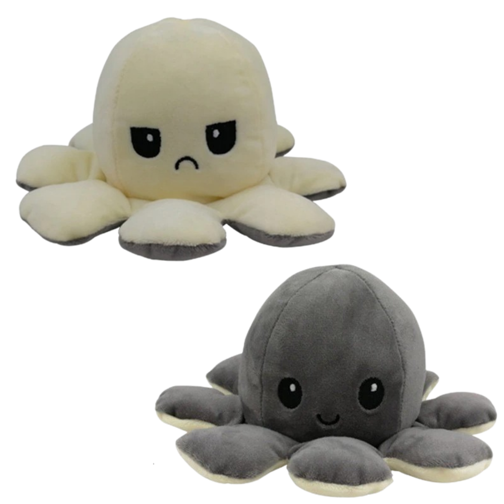 Reversible plush mini octopus