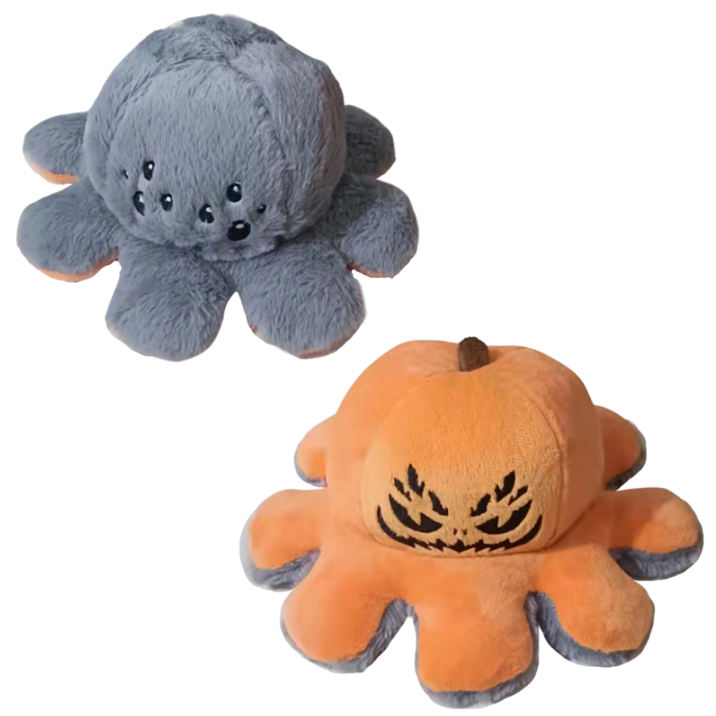 Reversible plush mini octopus