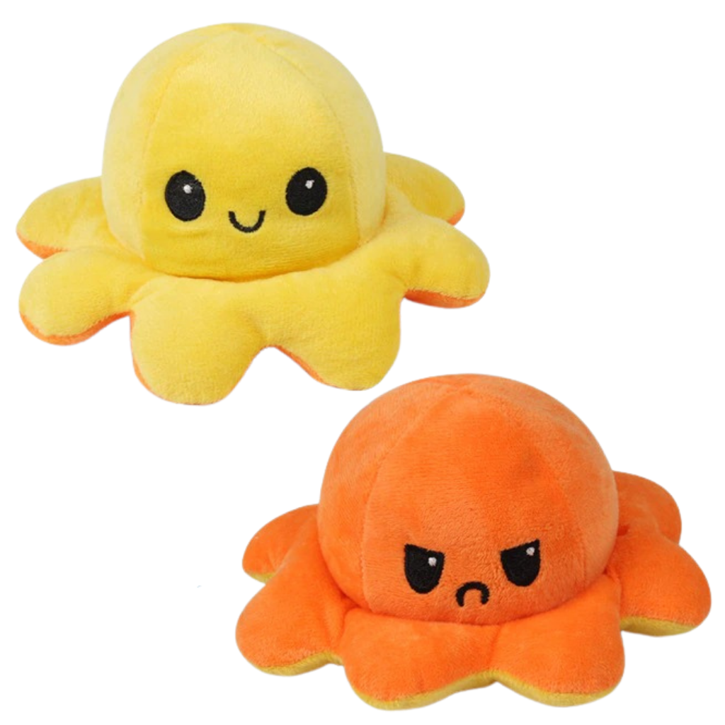 Reversible plush mini octopus