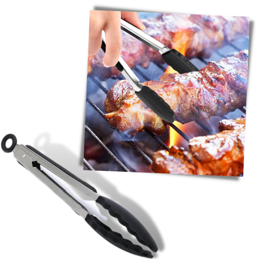Pinza per barbecue con impugnatura in silicone - Ozerty