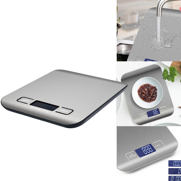 Bilancia da cucina digitale LCD in acciaio inox - Ozerty