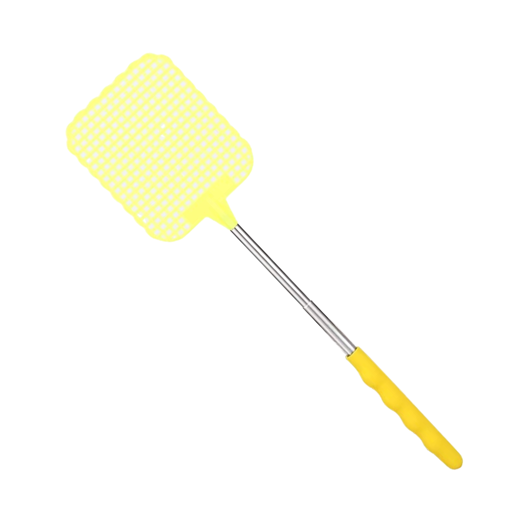 Telescopic fly swatter in stainless steel