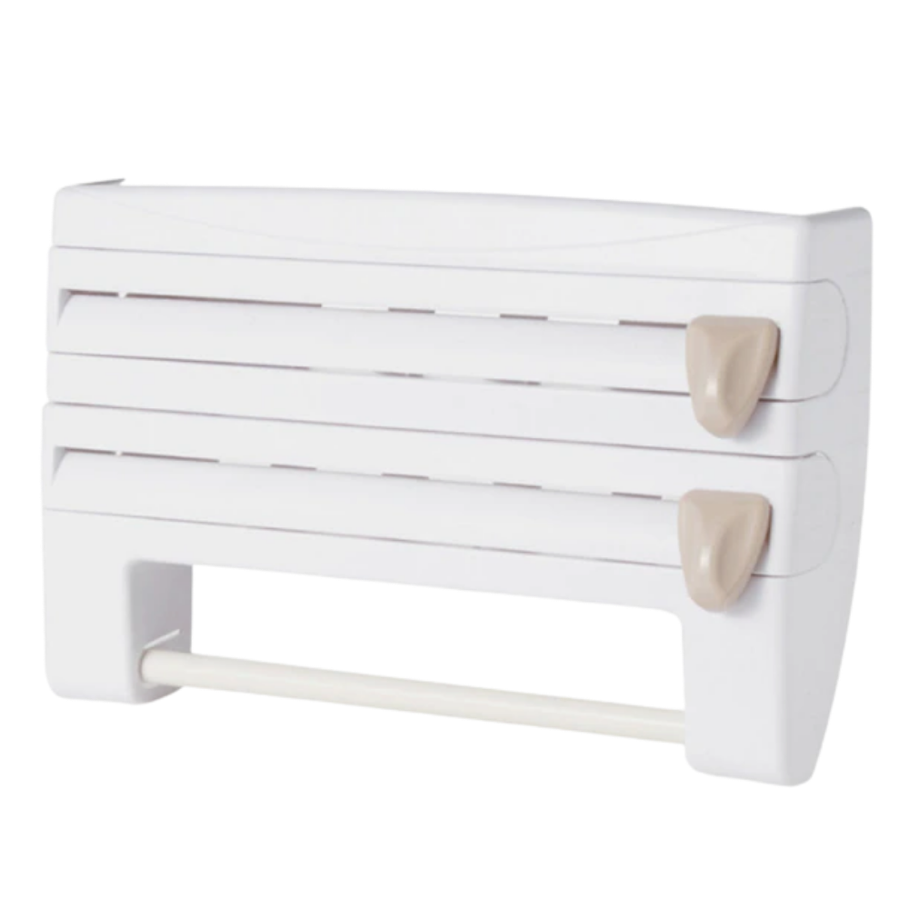 4-in-1 Wall holder for cling film and kitchen roll