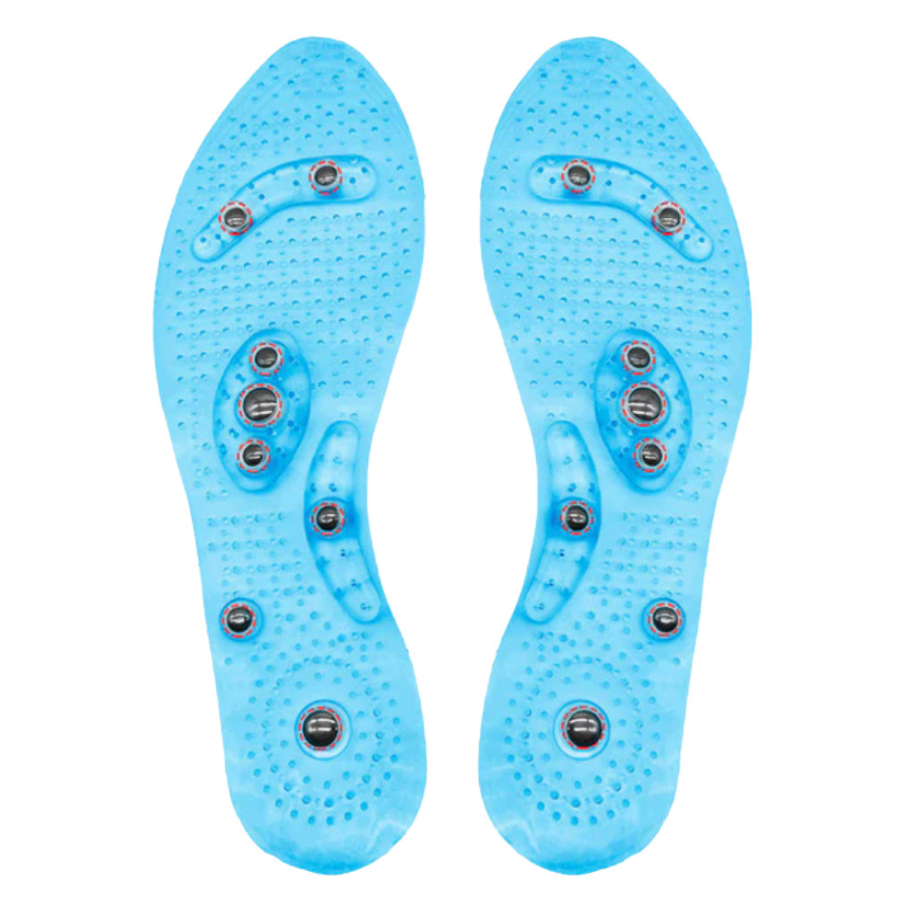 Magnetic insoles for foot massage