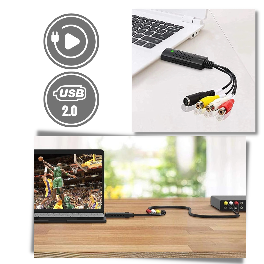 Adattatore di cattura USB 2.0 Video TV DVD VHS DVR - Ozerty